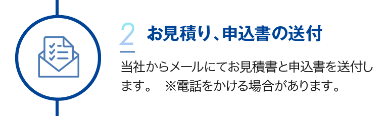 2.お見積り、申込書の送付